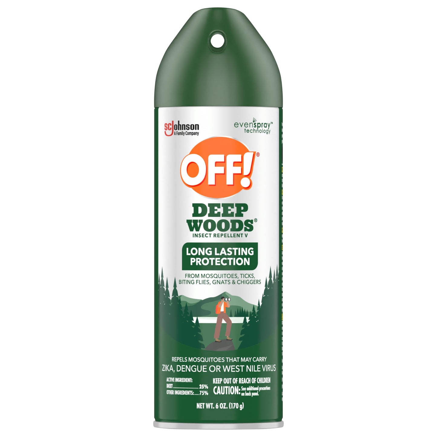 OFF! Deep Woods Insect Repellent Spray with 25 Percent DEET Provides up to 8 Hours of Mosquito Protection 6 Ounce (Pack of 3)