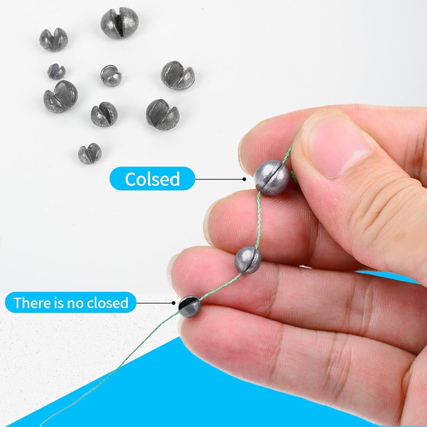 Split Shot Fishing Weights - 200/320Pcs Removable Lead Sinkers for Freshwater & Saltwater | Premium Duckbill Design - 5/6 Sizes
