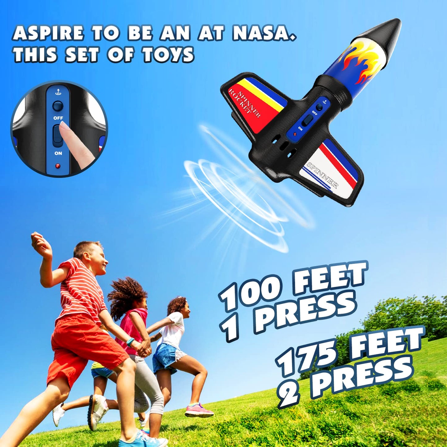 lakebyin Rocket Launcher for Kids, Electric Flying Model Rocket Toy Kit