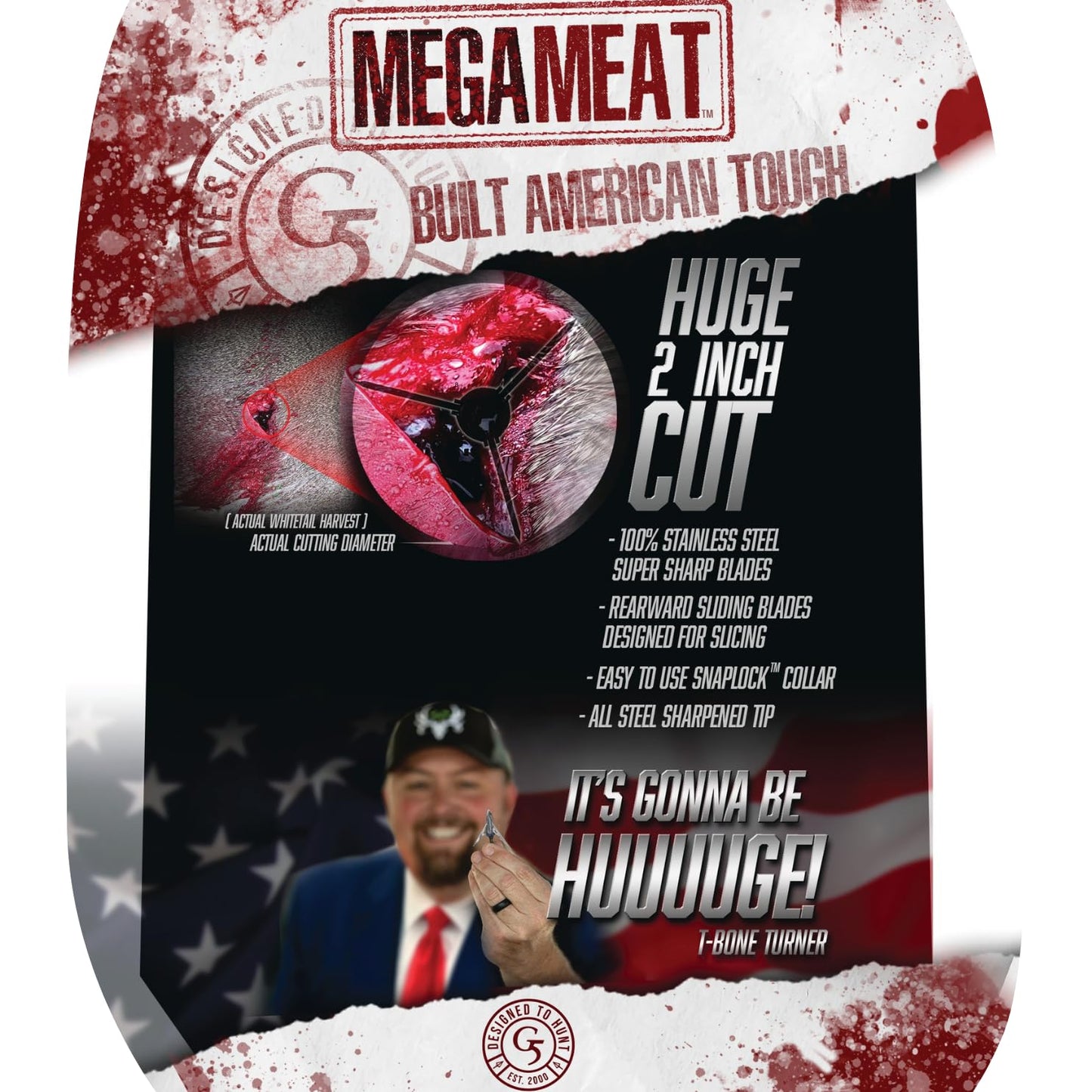 G5 Outdoors Megameat 125 Grain Crossbow Broadhead 3 Pk, Stainless Steel (MM103)