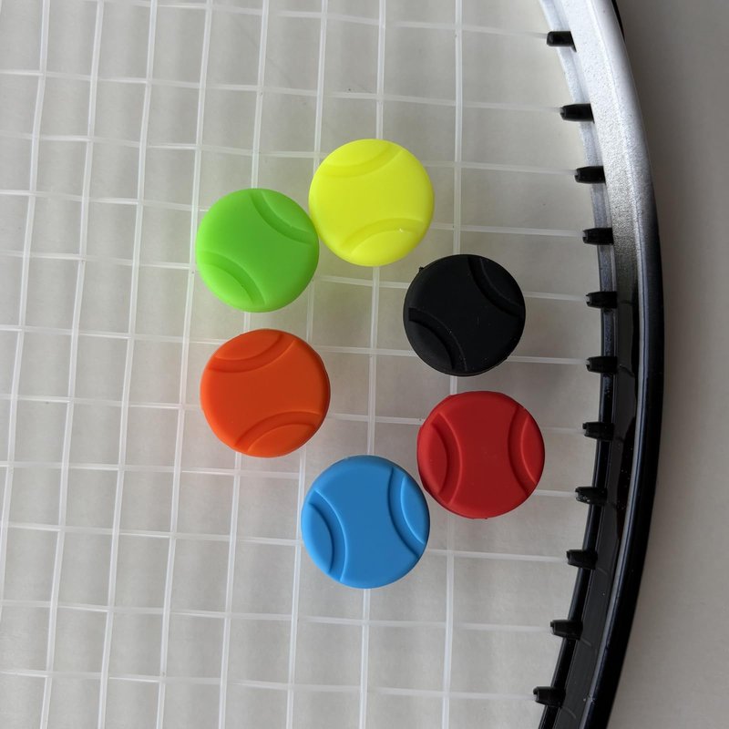 Tennis Vibration Dampener Tennis Accessories,6PCS Tennis Ball Shape Silicone Dampener Shock Absorber Cute/Funny Tennis Supplier