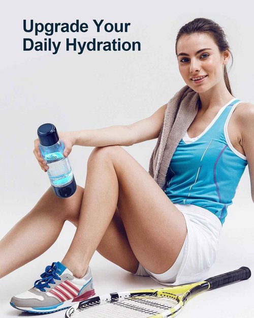 Hydrogen Water Bottle, BUZIO 3800ppb Hydrogen Water Bottles Generator Machine with Gen5 SPE/PEM Technology, Portable Athletic Performance Alkaline Water Bottle, with Dupont Membrane, OLED Display