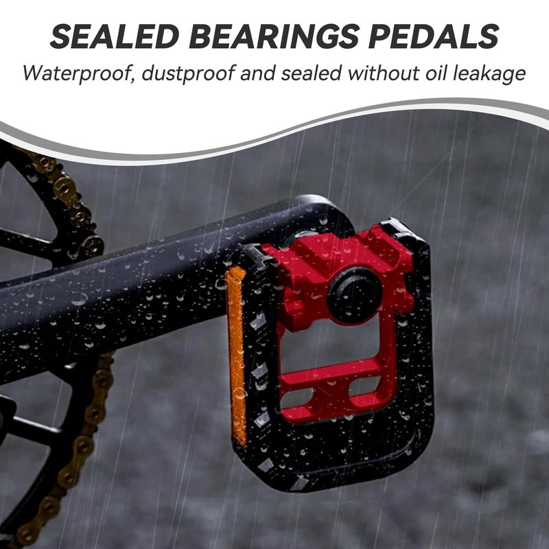 KABON Folding Bike Pedals, Bicycle Foldable Pedals with Aluminum, Universal 9/16 inch Non-Slip Cycling Pedals for Folding Bike, BMX Bike, Road Bike, Mountain Bike MTB (New Red)