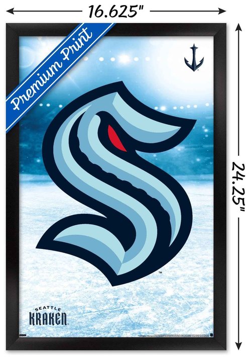 Trends International NHL Seattle Kraken - Logo 20 Wall Poster, 14.725" x 22.375", Black Framed Version