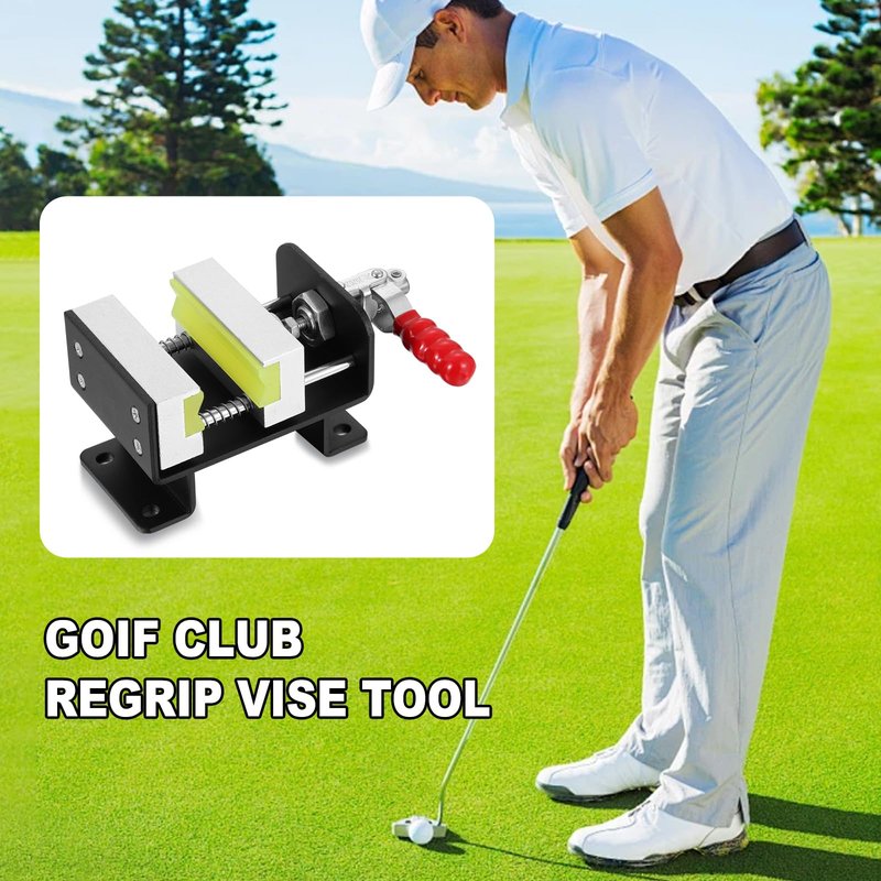 MistyBrew Professional Golf Club Regripping Vise - Heavy-Duty Grip Removal Tool with Protective Jaws & Sharp Hook Blade, Rock-Solid Mounting for DIY Shaft Repair (Visual Guide Included)