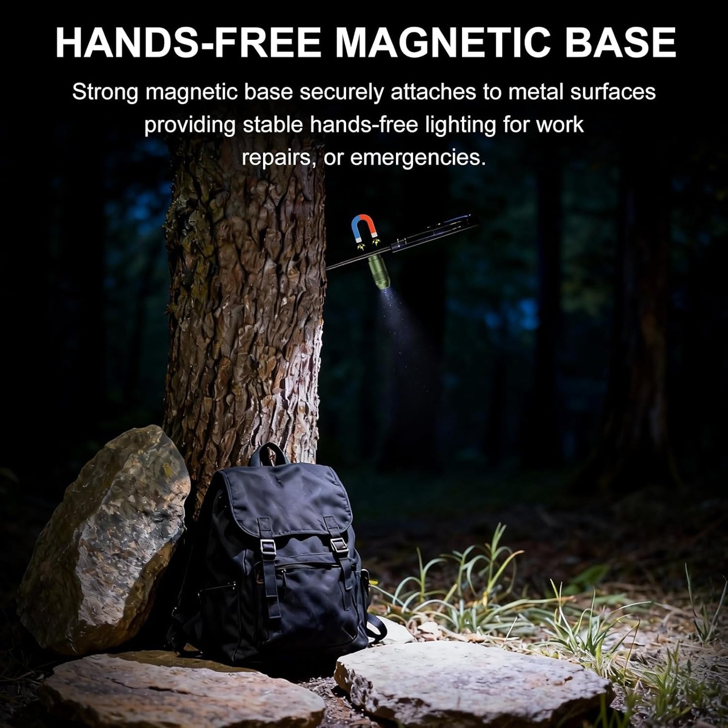 Rechargeable Keychain Flashlight - 100 Lumens Mini LED Light | Portable Magnetic Base, Green, 1 Pack