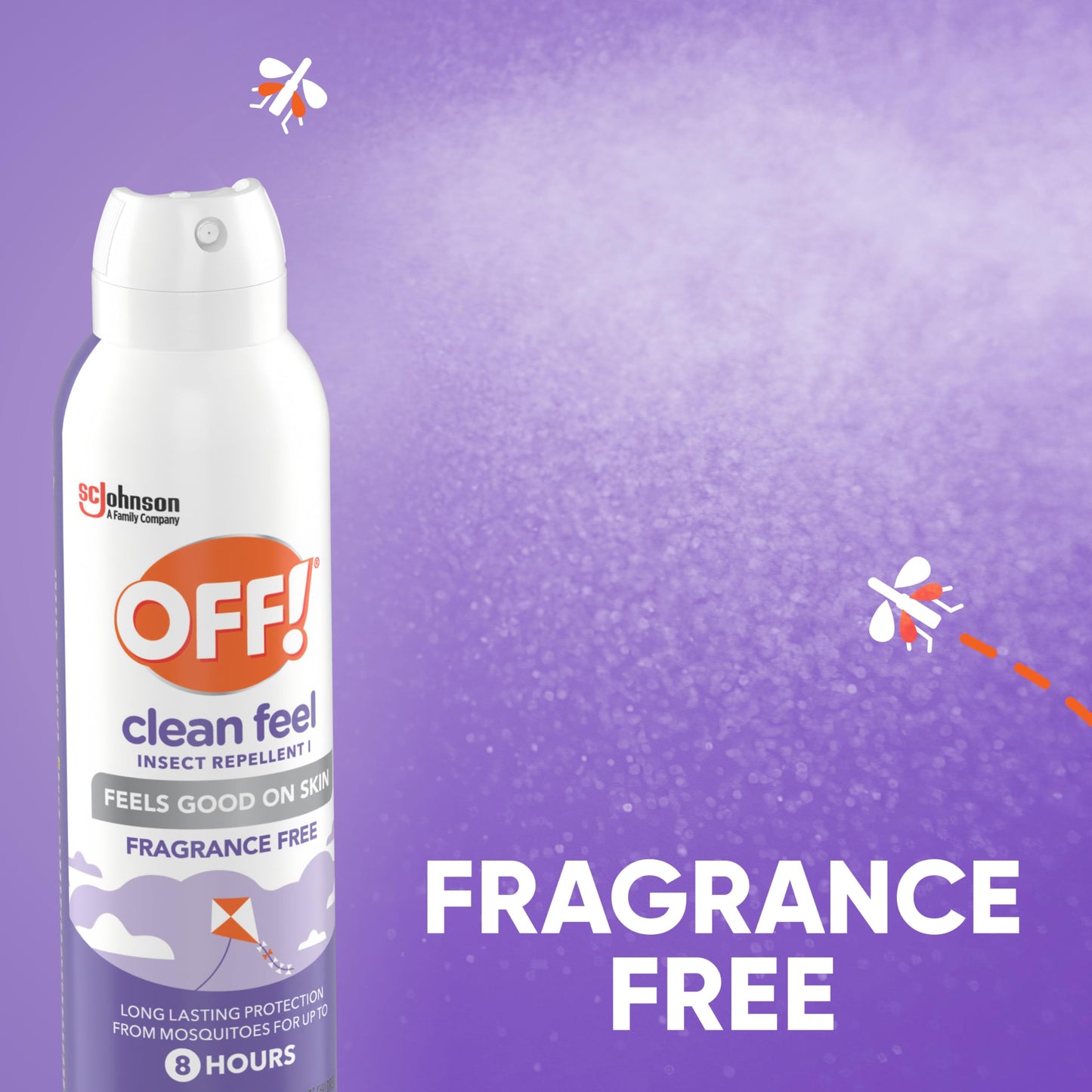 OFF! Clean Feel Insect Repellent Aerosol with 20% Picaridin, Bug Spray with Long Lasting Protection from Mosquitoes, Feels Good on Skin, 5 oz (Pack of 2)