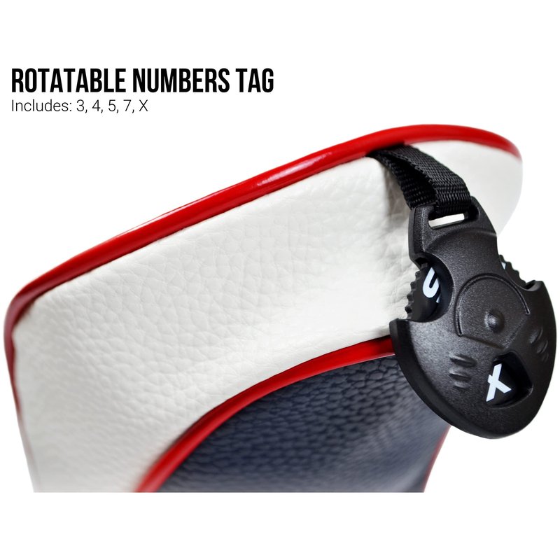 USA Golf Head Covers for Driver & Fairway Woods (Set of 3) - Premium Leather Headcovers, Designed to Fit All Woods and Drivers (Navy)