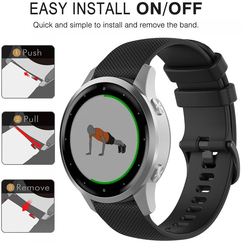 Band for Garmin Vivoactive 4S, Soft Silicone Replacement Watch Band for Garmin Vivoactive 4S / Vivomove 3S / Venu 2S (No Tracker, Replacement Bands Only)