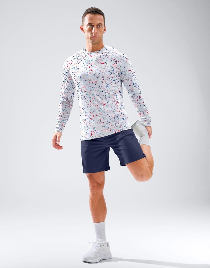 Men's Sun Protection Long Sleeve Shirts UPF 50+ Rash Guard for Men SPF UV Fishing Hiking Running Workout Athletic Shirt