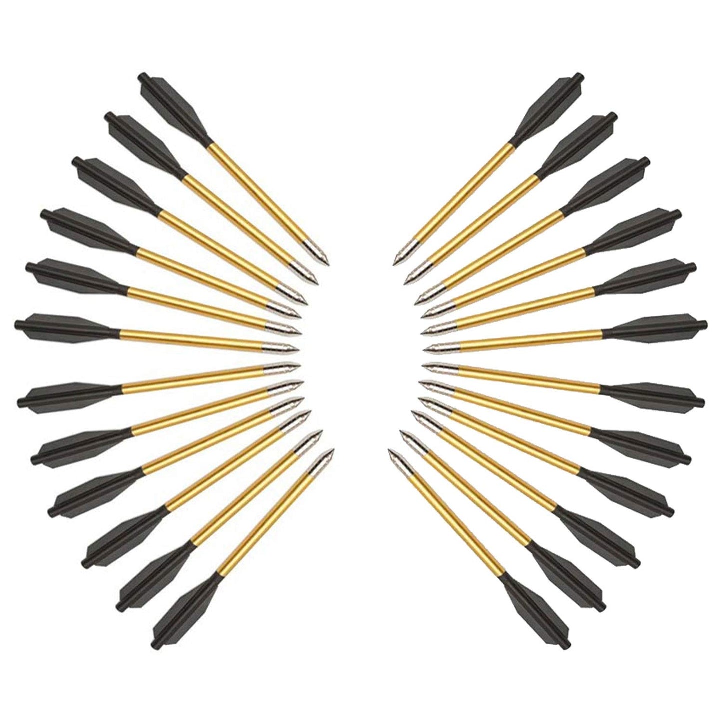 KingsArchery Self-Cocking Crossbow Bundle with Adjustable Sights, Spare Crossbow String and Caps, 27 Aluminim Arrow Bolt Set