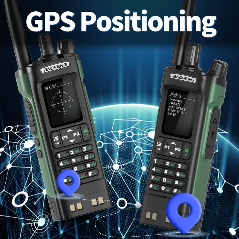 BAOFENG UV-32 Ham Radio Long Range 10W Rechargeable Walkie Talkies UV32 5RM K5 Handheld Two Way Radio NOAA Weather Radio with GPS,APP Programming,Copy Frequency,USB-C Charging for Survival Gear