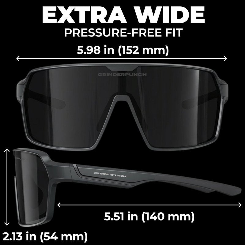 grinderPUNCH Polarized Sport Sunglasses for Men and Women, Lightweight Sun Glasses with UV Protection for Baseball Picketball Snow Hiking Cycling Running Fishing (Black)