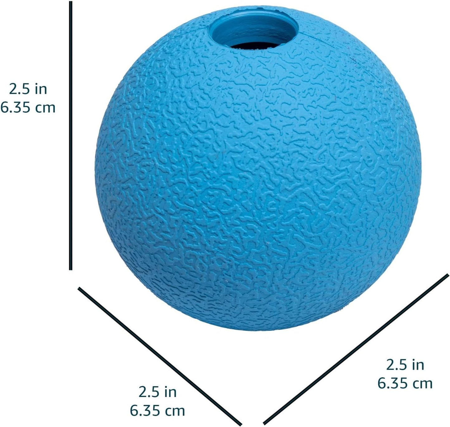 Interactive Bouncy Rubber Dog Toy Balls - Durable 2.5 Inch Pet Balls | Blue & Orange, Pack of 3