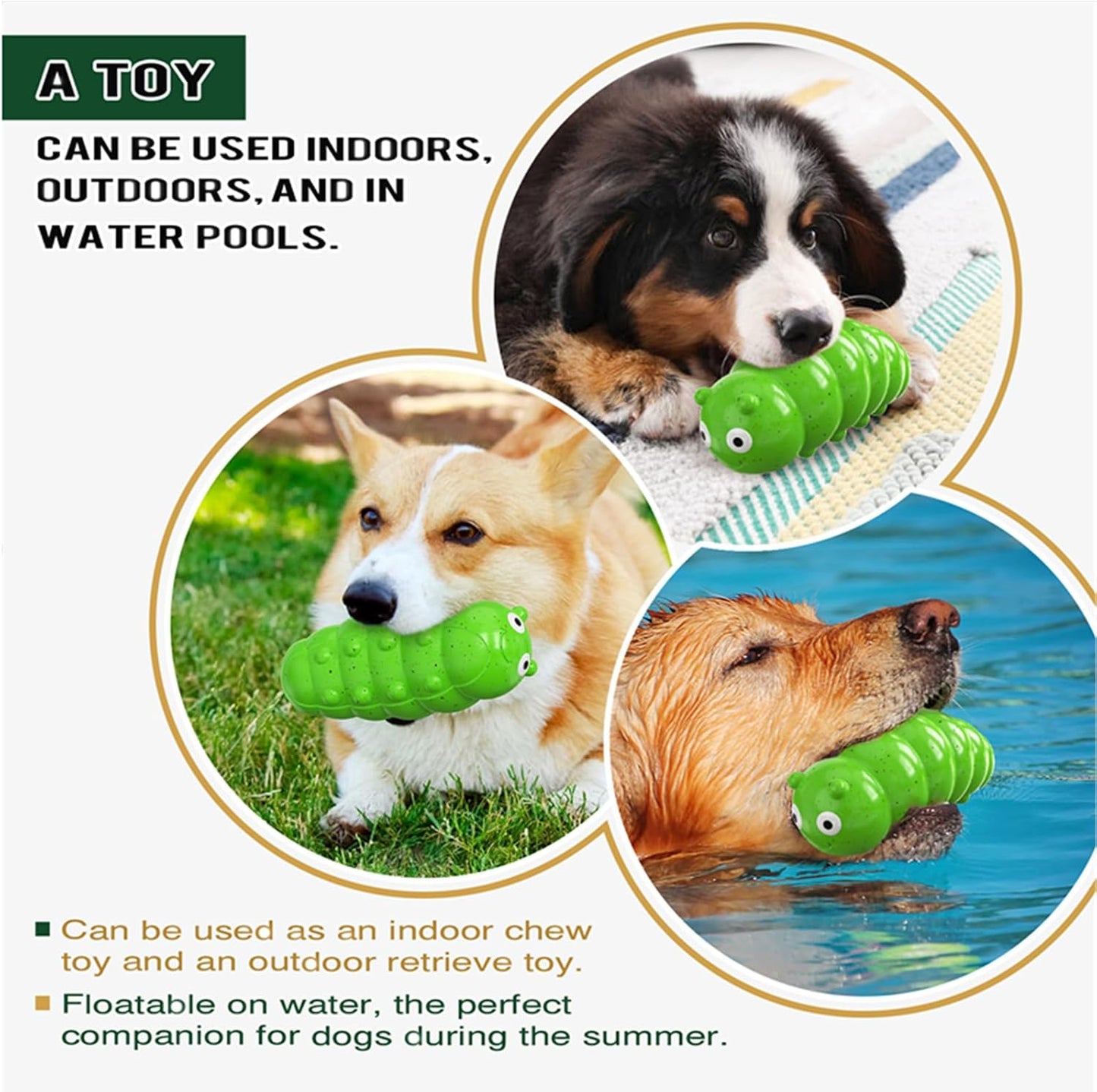Indestructible Dog Toy for Aggressive Chewers - Durable Latex for Large Breeds | Tough Green Toy