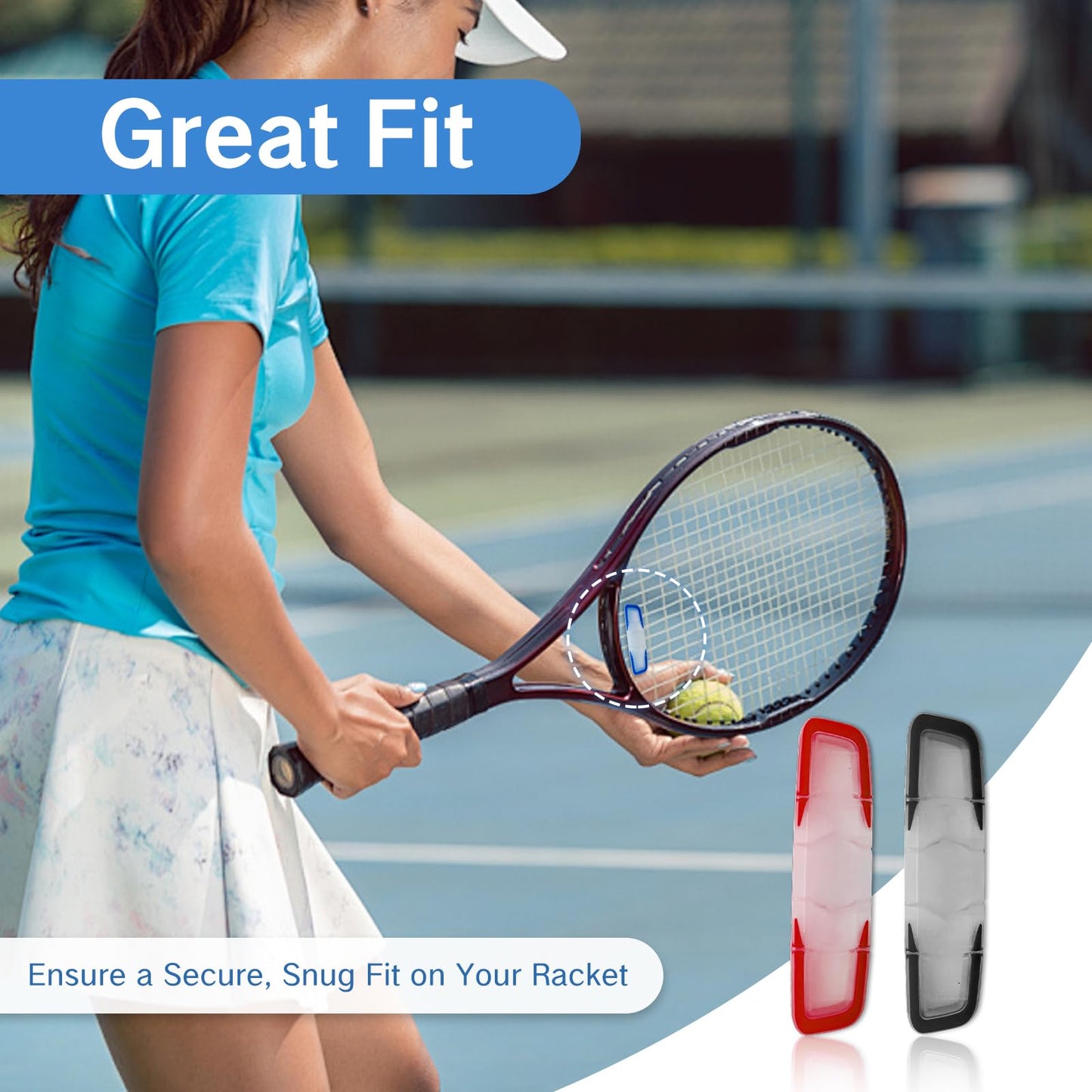 NIIIYTYB 3Pcs Dampers for Tennis Rackets Vibrakill Vibration Dampener Soft Silicone Shock Absorber Long Tennis Racquet Dampeners Vibrokill String Dampners Racquetball Accessories