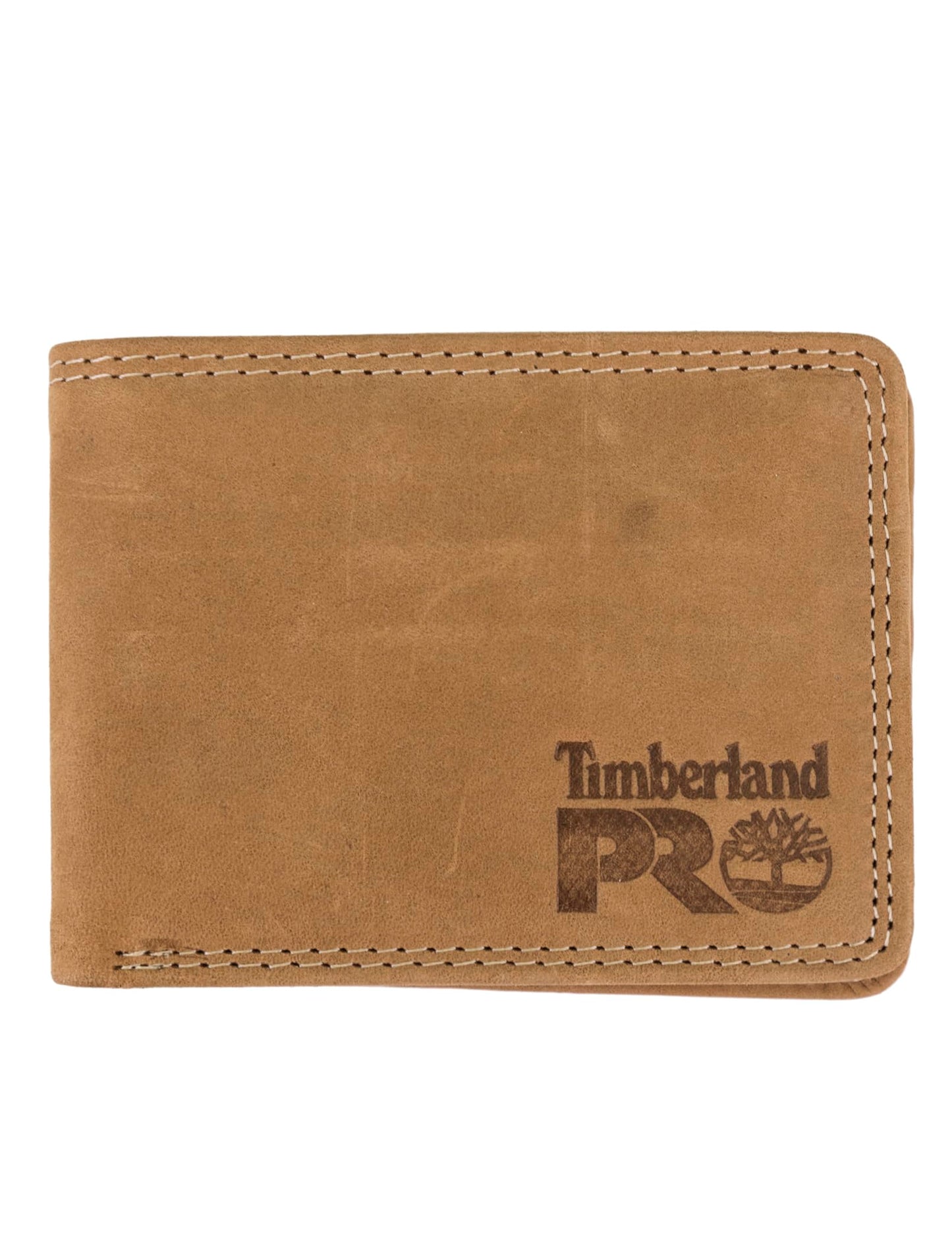 Timberland PRO Men's Slim Leather RFID Bifold Wallet with Back ID Window, Wheat/Pullman, One Size