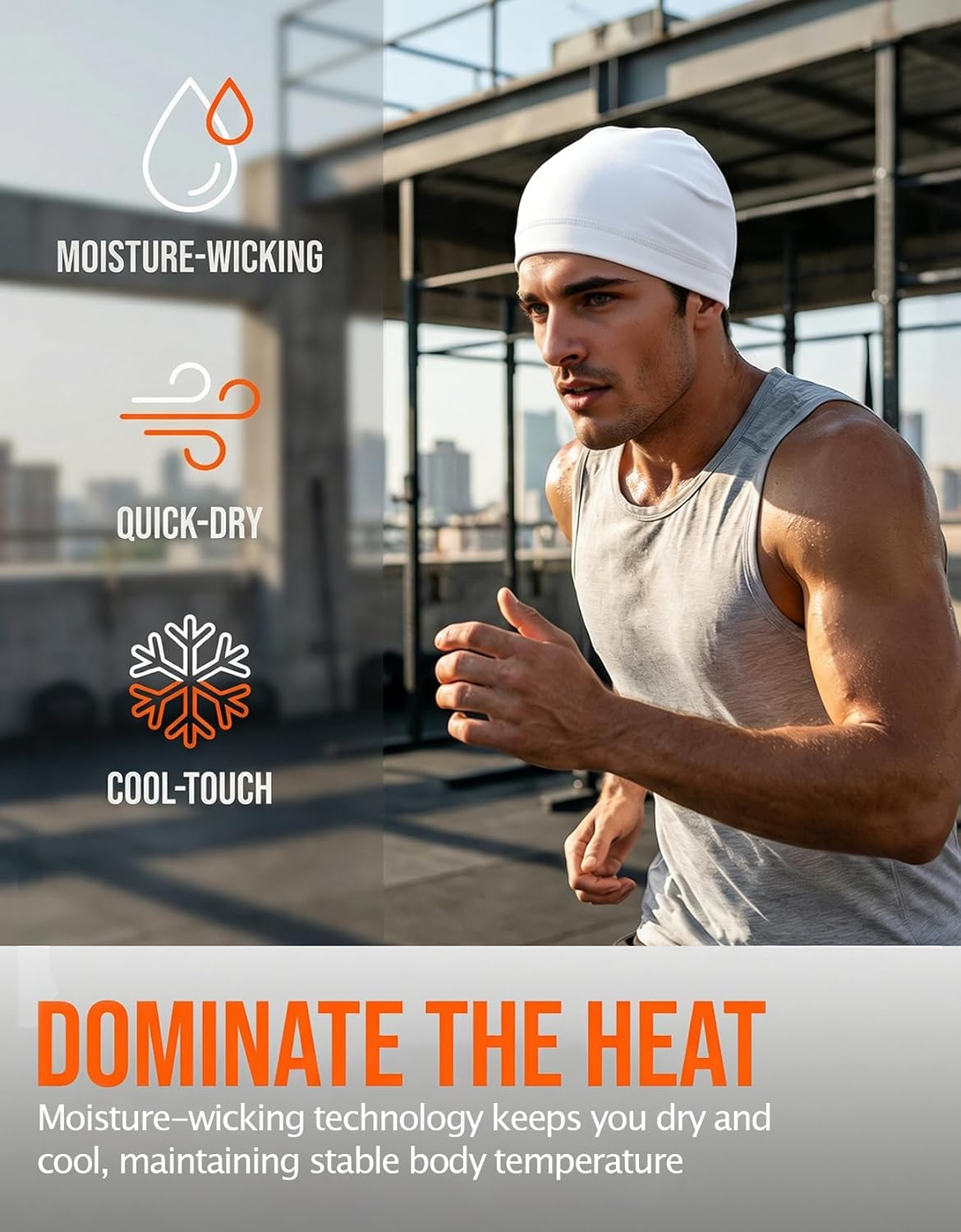 Cooling Skull Cap - Sweat-Wicking Helmet Liner Beanie for Running & Cycling | Unisex Design