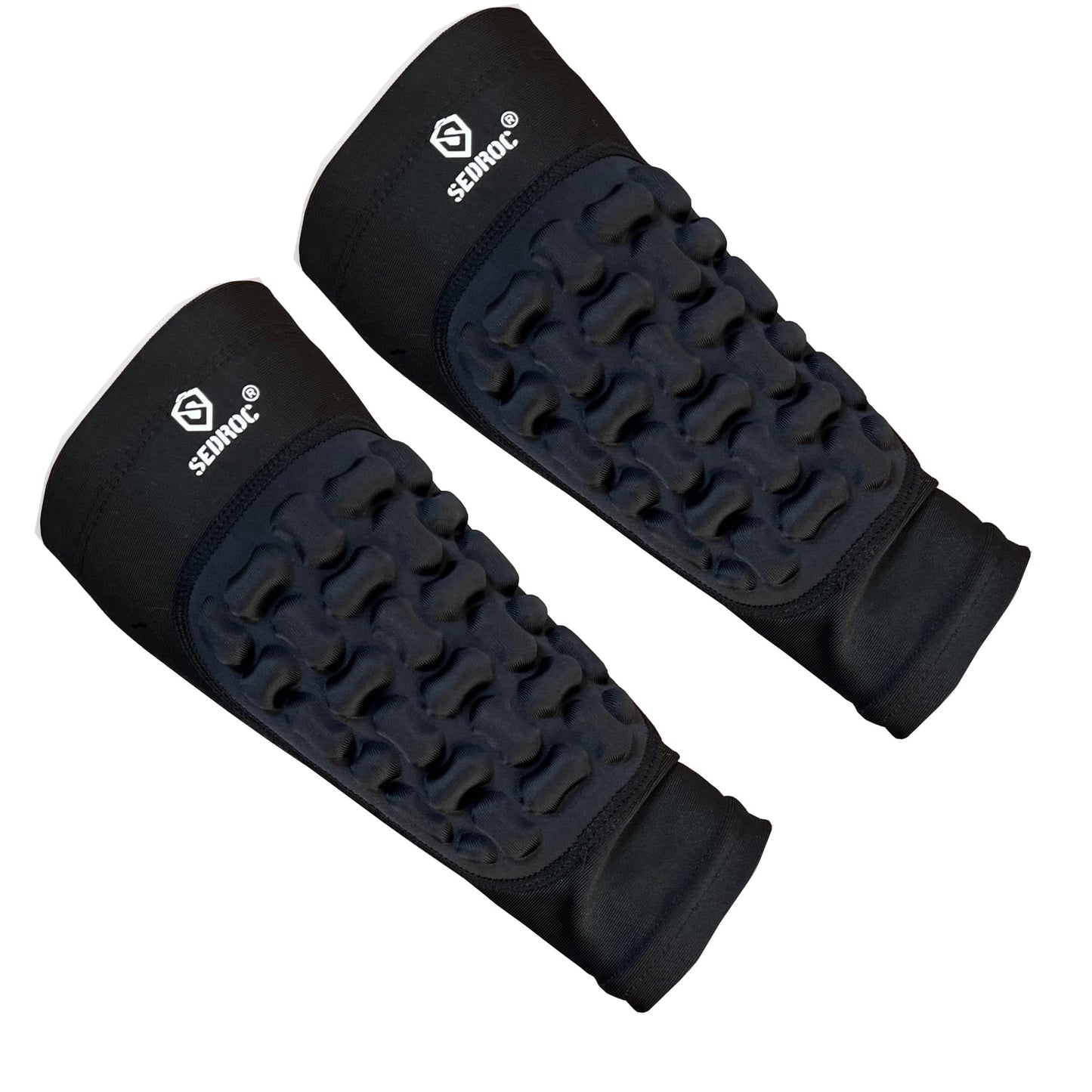 Sedroc Padded Arm Guards Forearm Protectors Ultra Thin Compression Sleeves with Pads (Black - Pair, Medium)