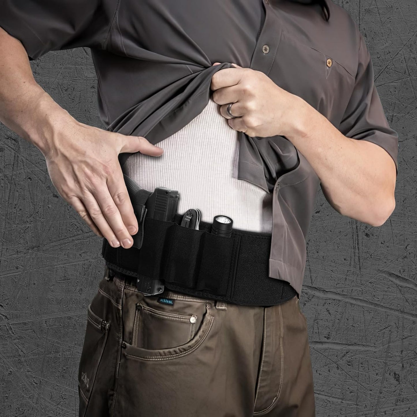 Belly Band Holster for Concealed Carry | Fits Glock, Sig P365, Taurus & More - Adjustable for Men & Women