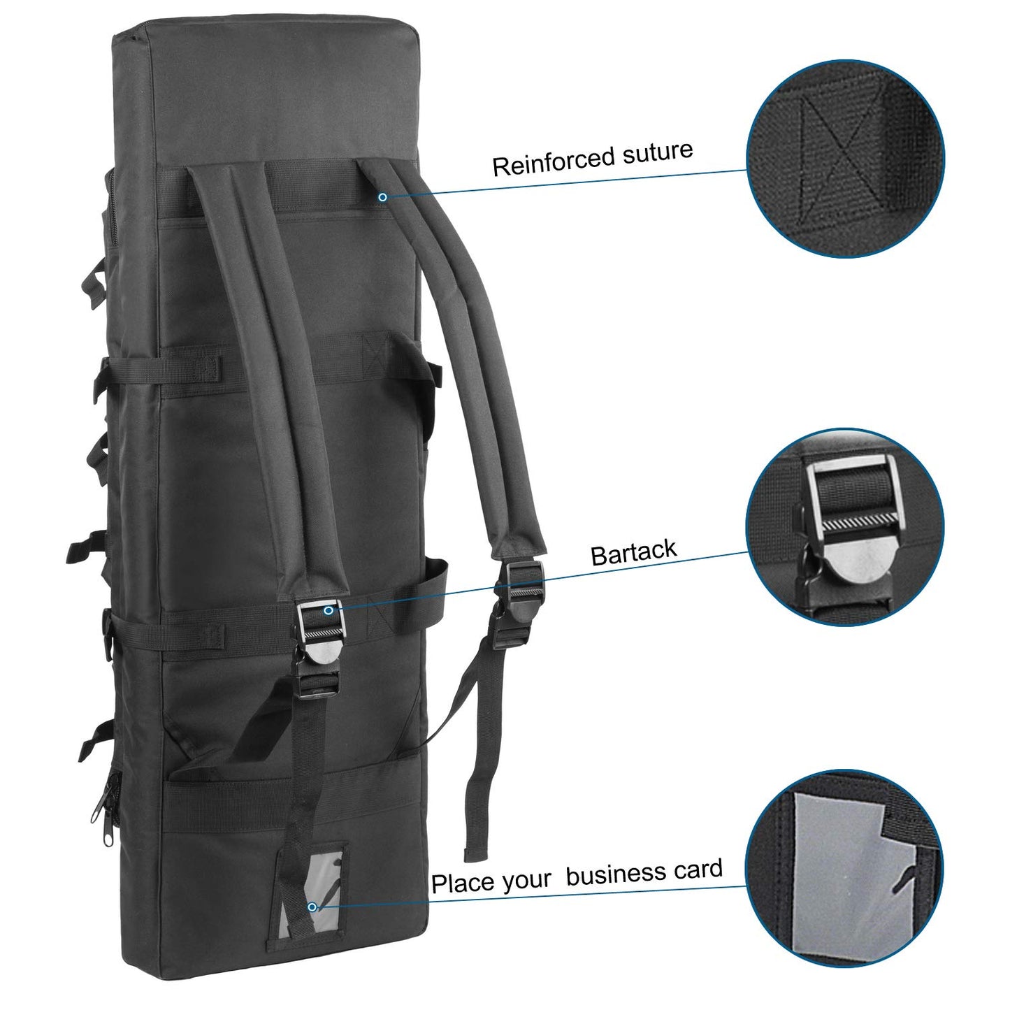 ZSearARMY Double Rifle Bag Firearm Transportation Long rifle Case Outdoor GUN Cases Water Dust Resistant Gun Bag for Tactical, Hunting, training, CS,Available Length in 38" Black