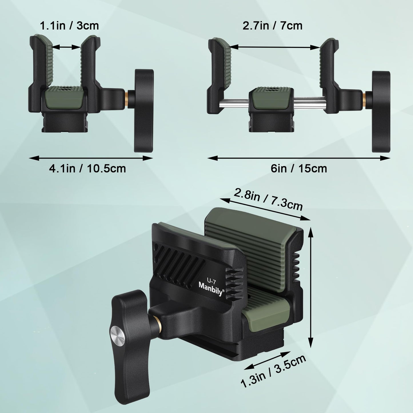 Manbily U-7 Shooting Saddle for Hunting Tripod, Aluminum Alloy Universal Rest Head Clamp Mount, Arca-Swiss Compatibility Base for monopod, Green