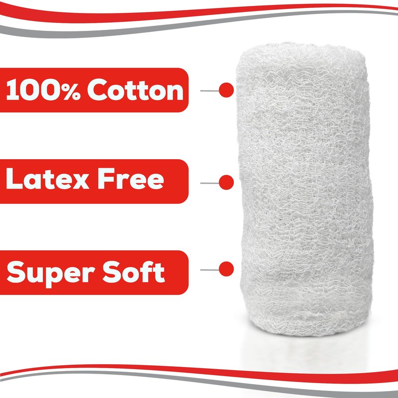HEALQU Kerlix Type Gauze Bandage Rolls - 4 ½ in x 4.1 Yds, 6 Ply - 24 Single Sterile Pocuhes - Extra Absorbency, Latex Free, Hospital Grade Cotton Krinkle Fluff Bandage Wrap - Wound Care & First Aid