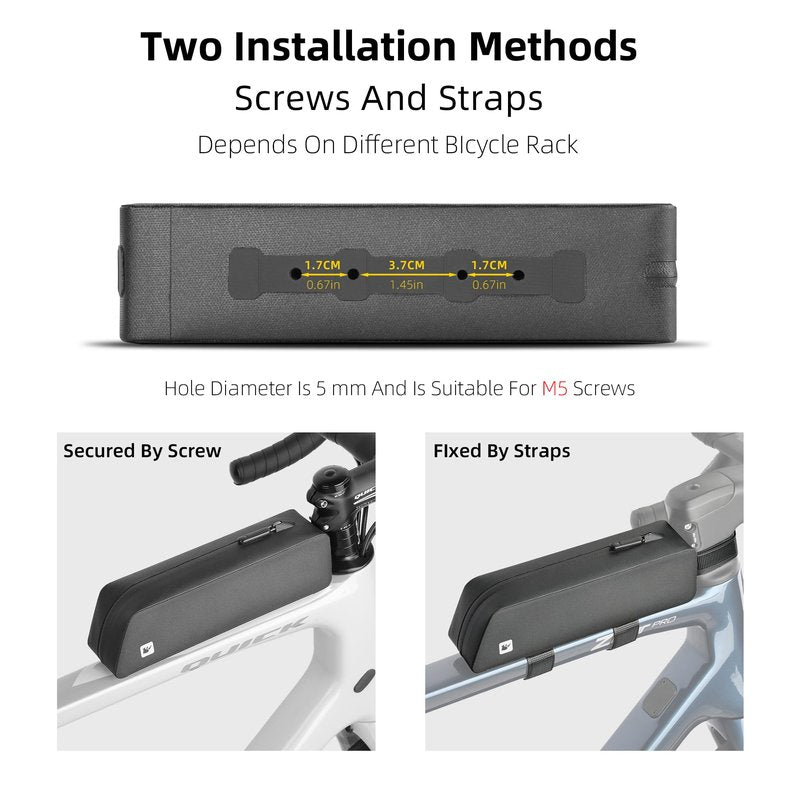 abamita Bike Top Tube Bag Waterproof Small Top Tube Bag with Zipper Fully Waterproof and Stable Bicycle Frame Bag Professional Cycling Accessories for Mountain Road Bike Black