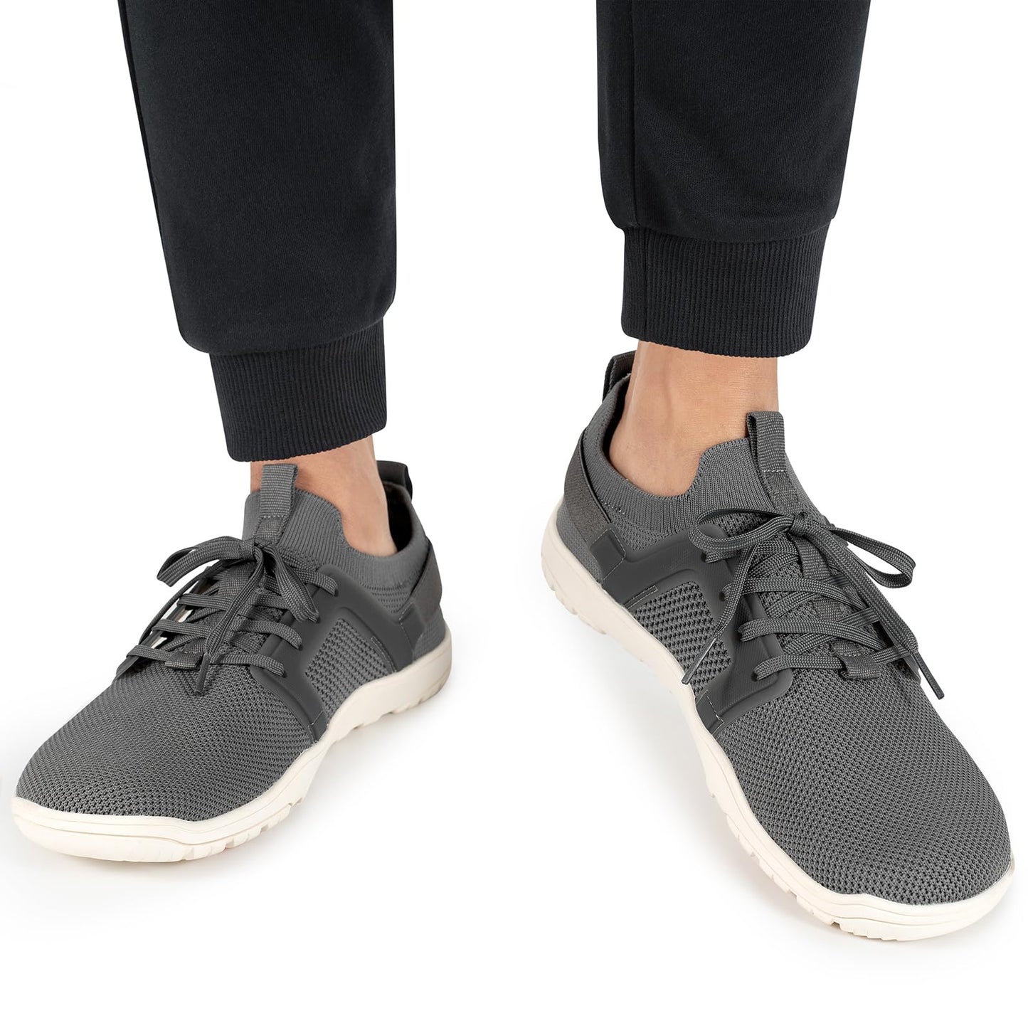 Pulltop Men's Barefoot Wide Trail Running Shoes - Minimalist Wide Toe Box Workout Shoes with Zero Drop Sole Cross for Trainer DK Grey Size 11