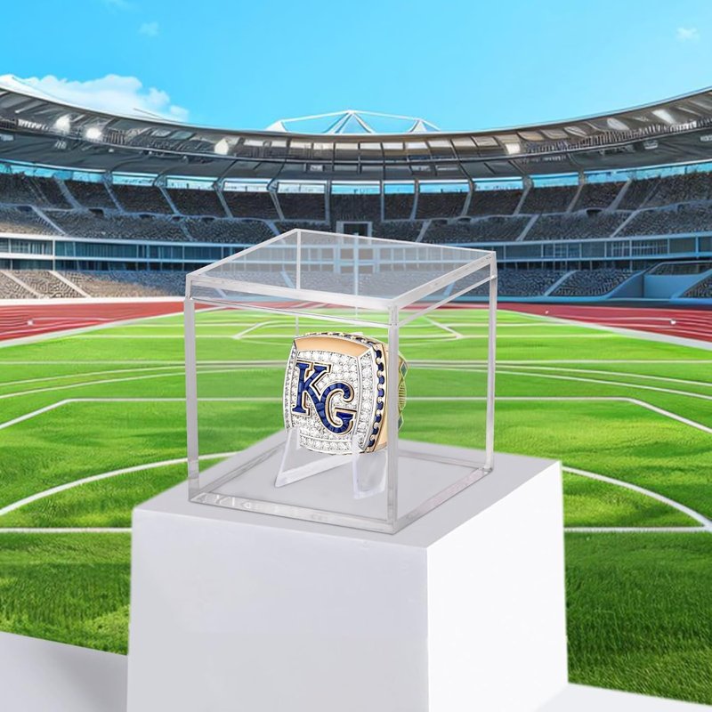 Acrylic Championship Ring Display Case - Transparent Dust-Proof Holder for Sports Memorabilia | 2.1" Cube