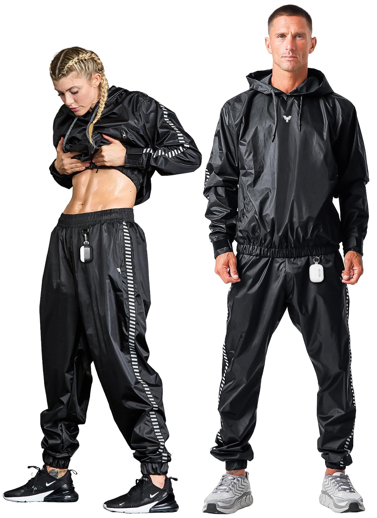 Elite Sports Sauna Suit for Weight Loss Men & Women Boxing MMA Wrestlers Gym Sweat Hoodie Sauna Suits Wrap Full Body Workout (Black, 3X-Large)