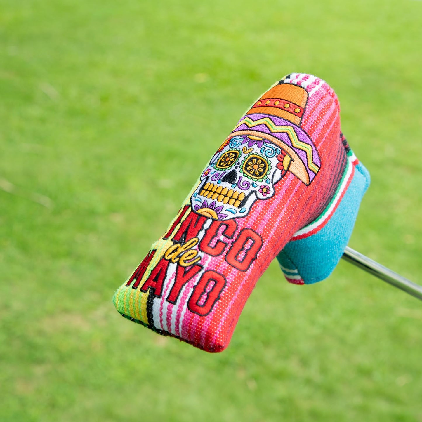 Golf Blade Putter Cover, Golf Blade Covers with Strong Magnetic Closure, Colorful Skull Design Putter Head Cover Durable Canvas Material Blade Putter Headcover