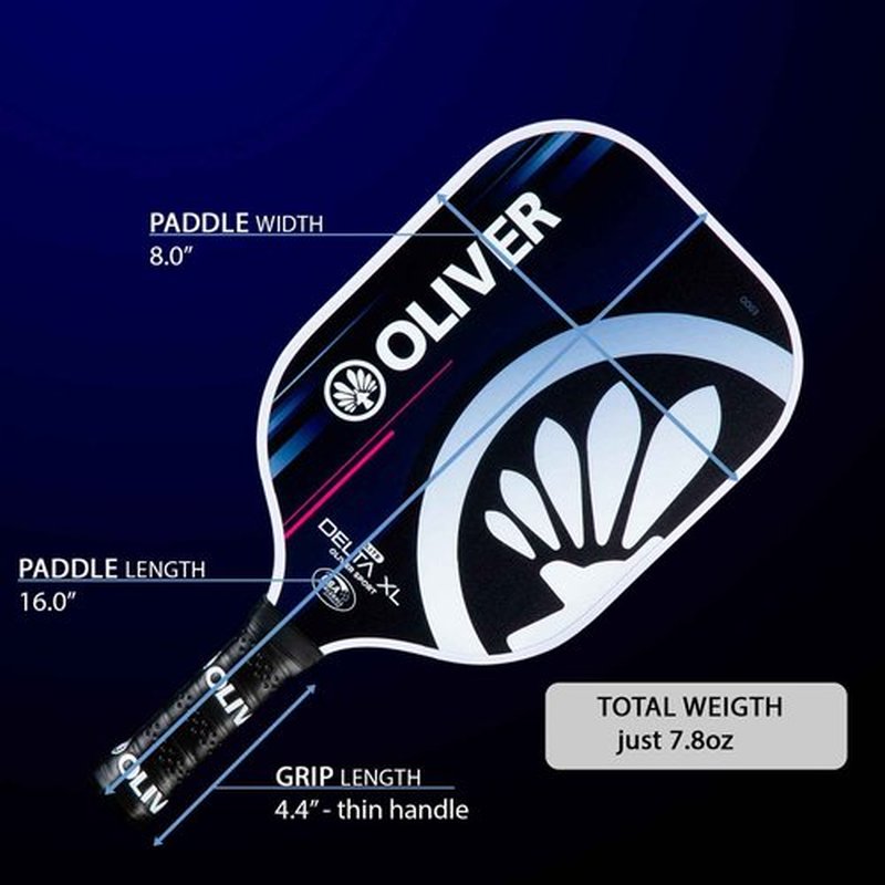 Pickleball Paddle Delta XL Lite – Fiberglass Surface, 13mm Polypropylene Honeycomb Core, Ergonomic Grip, USAPA Approved – Maximum Sweet Spot, Power, Spin, and Control