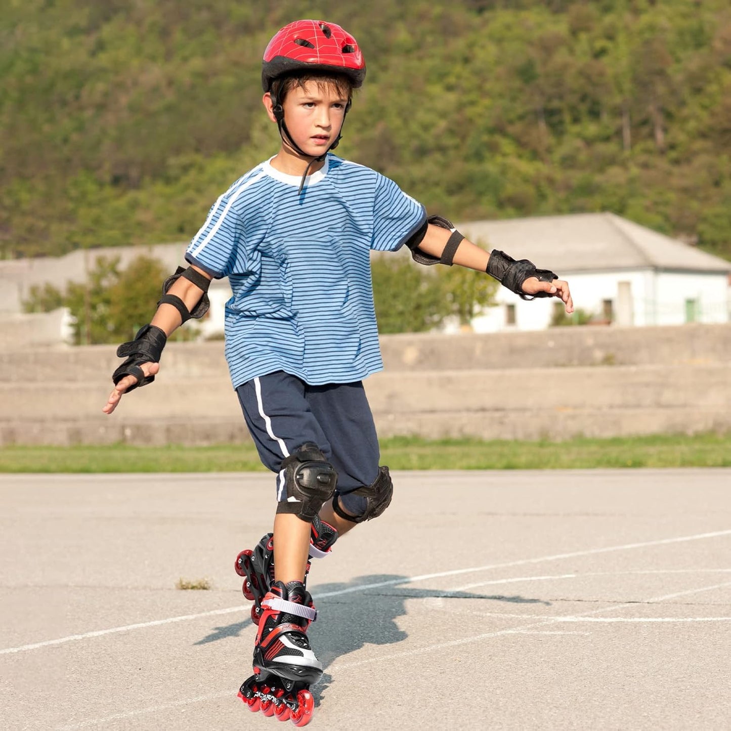 PAPAISON Adjustable Inline Skates Boys Ages 4-16, Roller Skates for Girls Kids Ages 5-8 8-12 with Full Light Up Wheels, Outdoor Skates Illuminating Skates for Children Teens Women