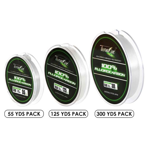 ThornsLine 100% Pure Fluorocarbon Fishing Line - Premium Leader Material from Japan - High Strength, Abrasion-Resistant, Fast Sinking - Freshwater and Saltwater Fishing Leader (37LB/0.57mm/300Yds)