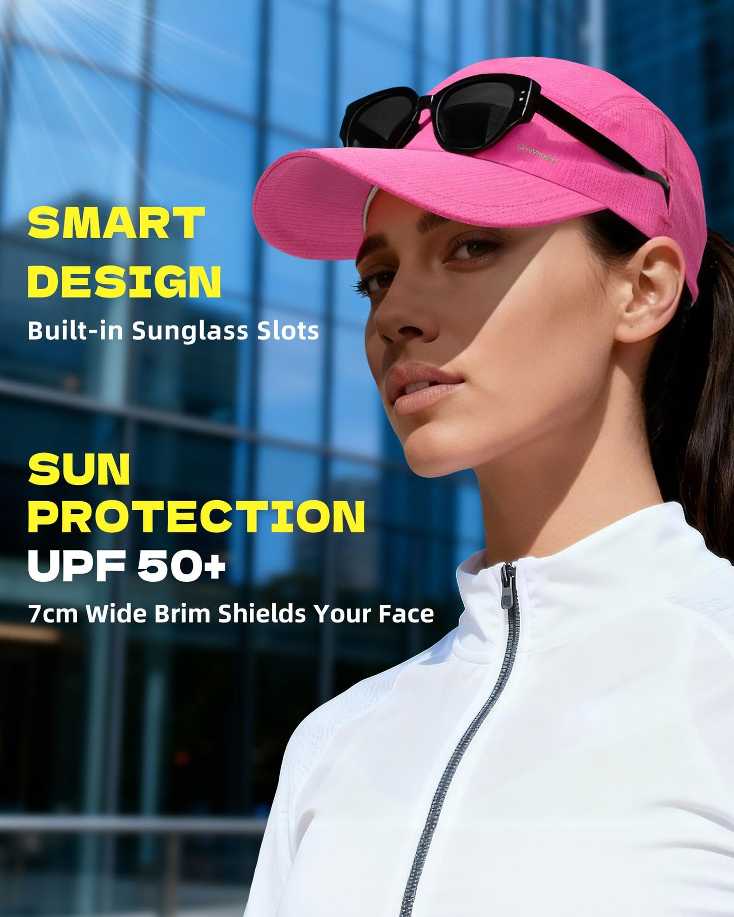 OnWander Performance Hat for Women Men, Lightweight Breathable Mesh Running Hat, Sport Cap for Golf, Cycling, Tennis Blue