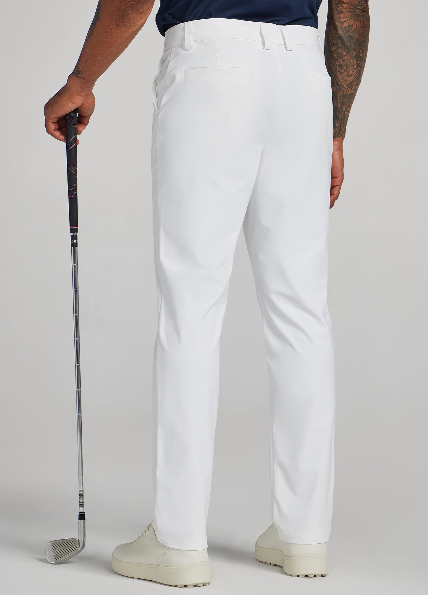Willit Mens Golf Pants Stretch Comfy Work Dress Pants 28''/30''/32''/34'' Lightweight Casual Pants Slacks with Pockets White 30W x 30L