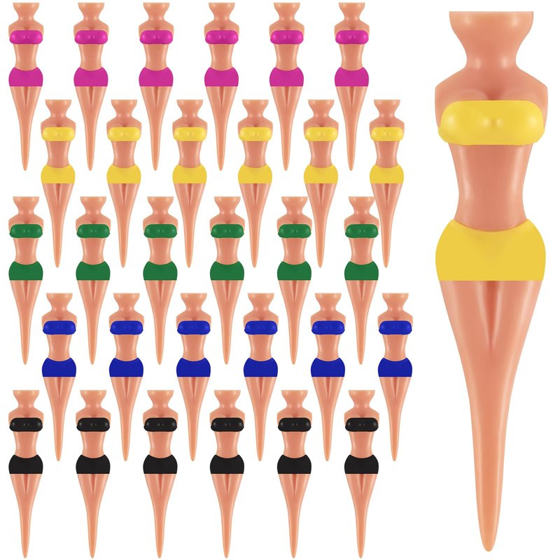 Skylety 30 Pieces Golf Tees for Lady Golf 3 Inch Colorful Plastic Ladies Tees, Training Accessories for Men Women Uncle Father Home Birthday Present Gift Party
