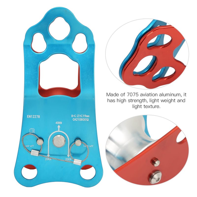 Topyond Camnal 40KN Rock Climbing Pulley Fixed Side Single Sheave Pulley for High Altitude Traverse and Hauling Gear, Ideal Outdoor Survival Tool, Hauling Pulley for Climbing Enthusiasts