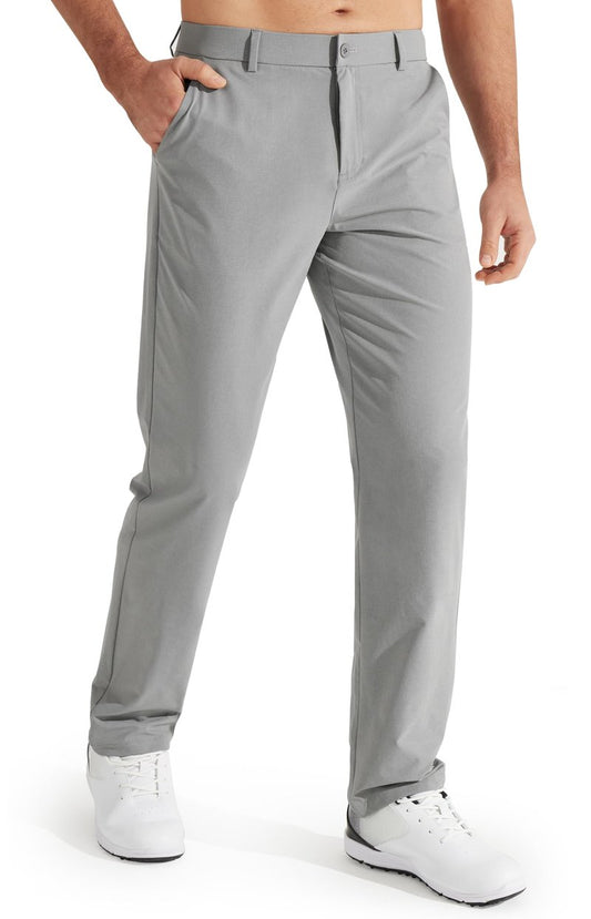 Libin Men's Work Pants Comfy Golf Pants 34" Quick Dry Lightweight Dress Slacks Business Casual Clothing for Men Travel HIiking Outdoor, Light Grey, 46W x 34L