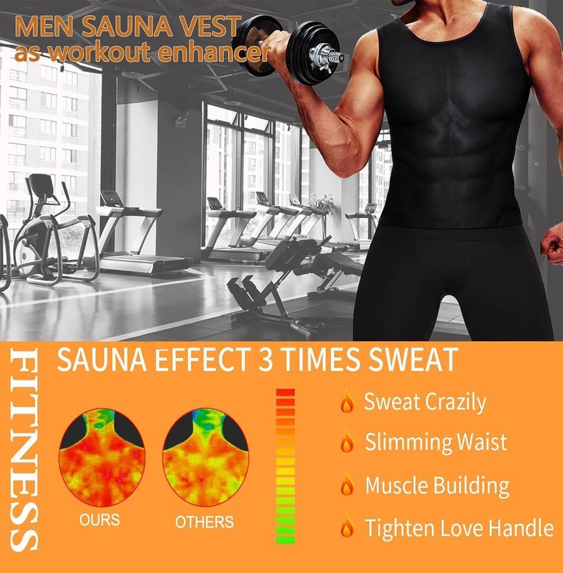 Men's Sauna Sweat Vest - Compression Workout Tank Top for Enhanced Performance | Fitness Training Gear