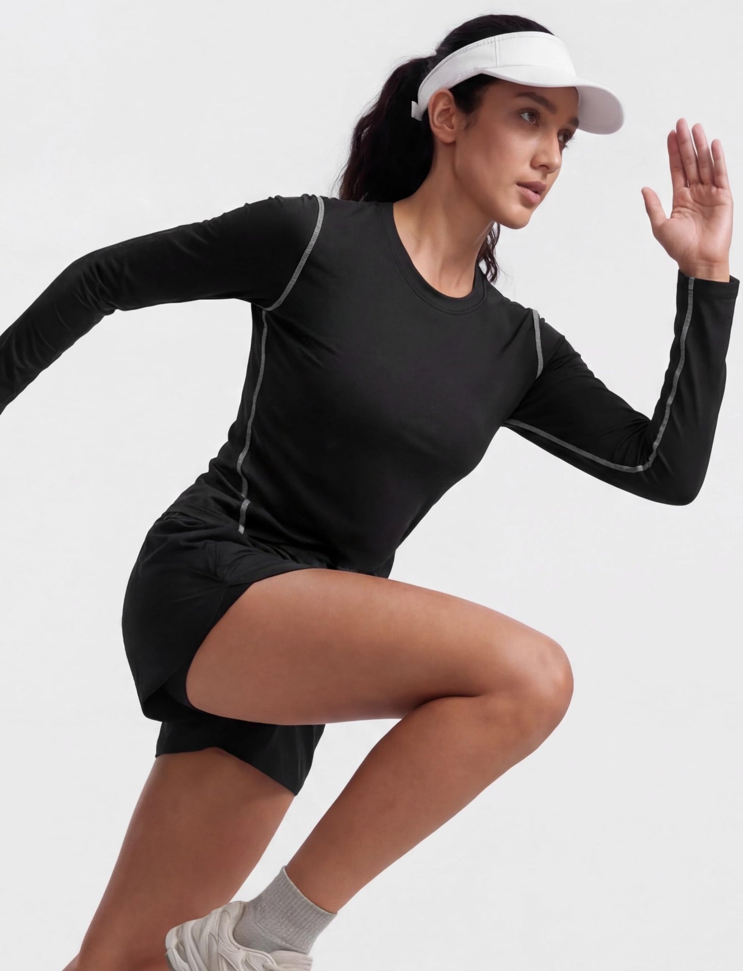WANAYOU Women's Compression Shirt Dry Fit Long Sleeve Running Athletic T-Shirt Workout Tops Under Scrub Shirts Long Sleeve Sports Base Layer Gym Yoga 3 Pack Black S