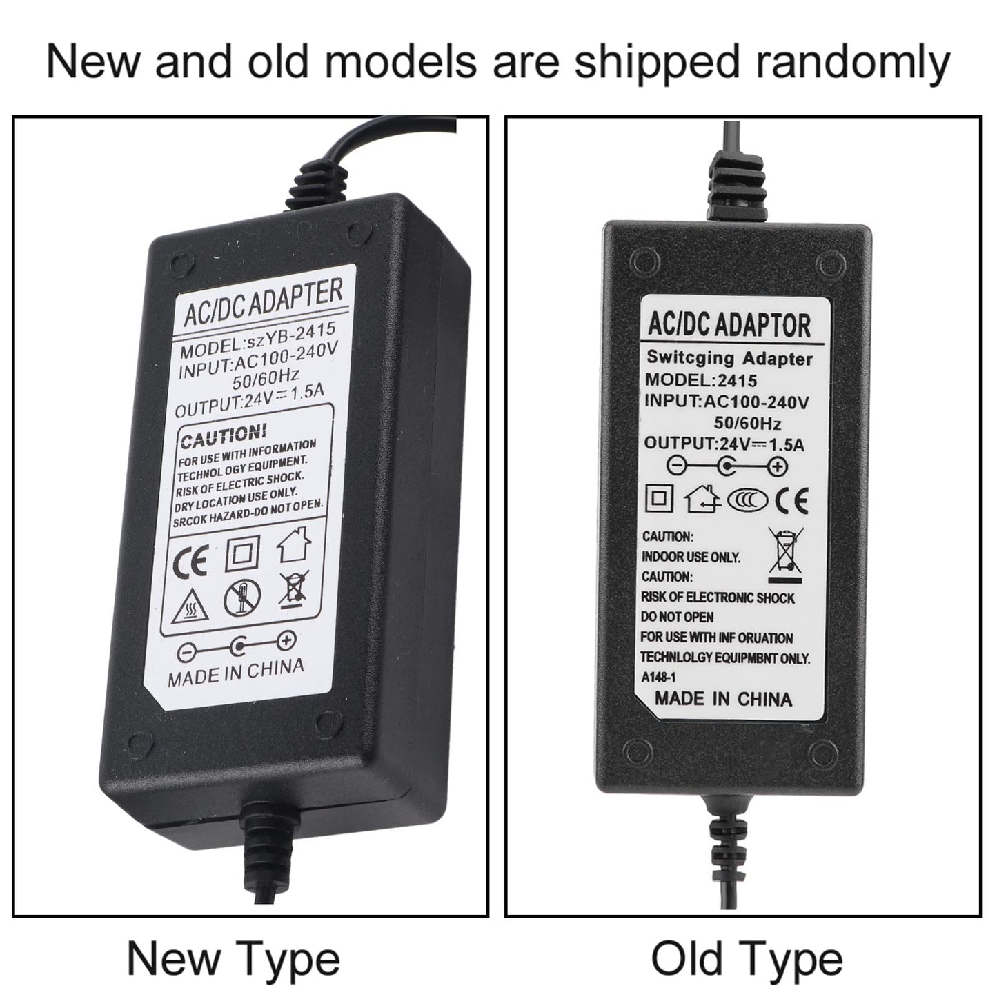 Switching Adapter 24V 1.5A AC, High Efficiency Power Supply with Wide Input Voltage Range, Short Circuit Protection, Anti Interference, for Electric Scooter