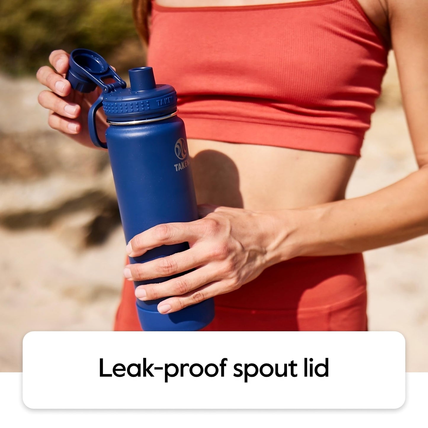 Takeya Actives 32 oz Vacuum Insulated Stainless Steel Water Bottle with Spout Lid, Premium Quality, Watermelon