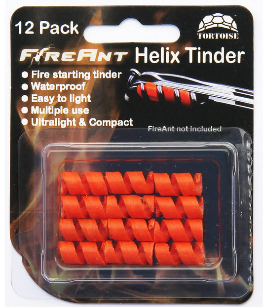 Helix Tinder for FireAnt and Firefly Fire Starters - Tinder for Victorinox Swiss Army Knife Corkscrew (High Visibility Orange - (12pk) Refill for FireAnt)