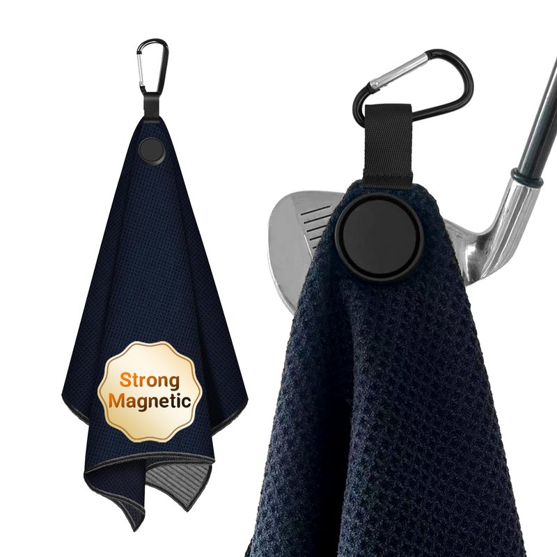 Epinovo Strong Magnetic Golf Towel for Golf Bags, 23.6"x15.7" Microfiber Golf Cleaning Towel with Waffle Weave Design, Easily Attaches to Golf Carts and Clubs (3 Pack)