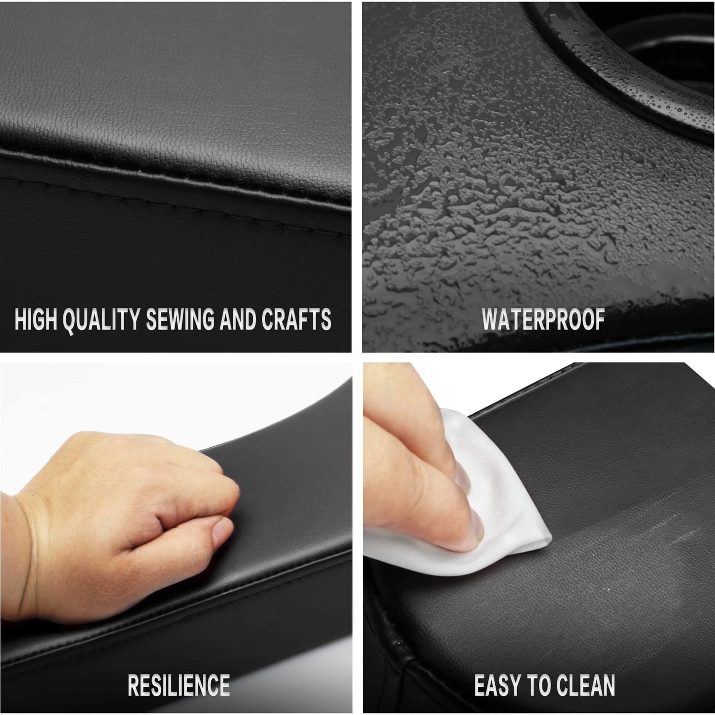 NOKINS Golf Cart Armrest with Cup Holder, Add Conjoined Support, Sturdy Without Tilting, No Drilling, for Club Car EzGo Yamaha Rear Seat Kit (Flip (Black))