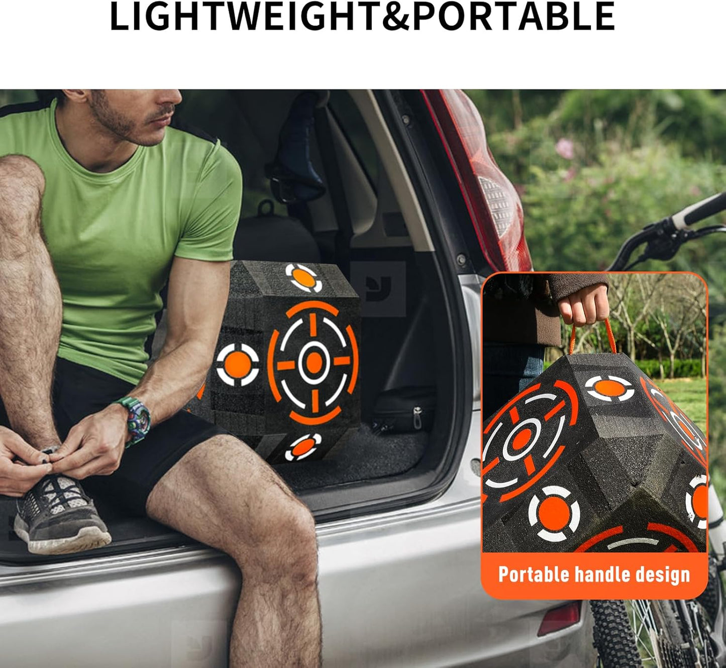 Multi-Sided Archery Target Block - High Polymer Fiber Bow & Arrow Target | Lightweight Handheld Design