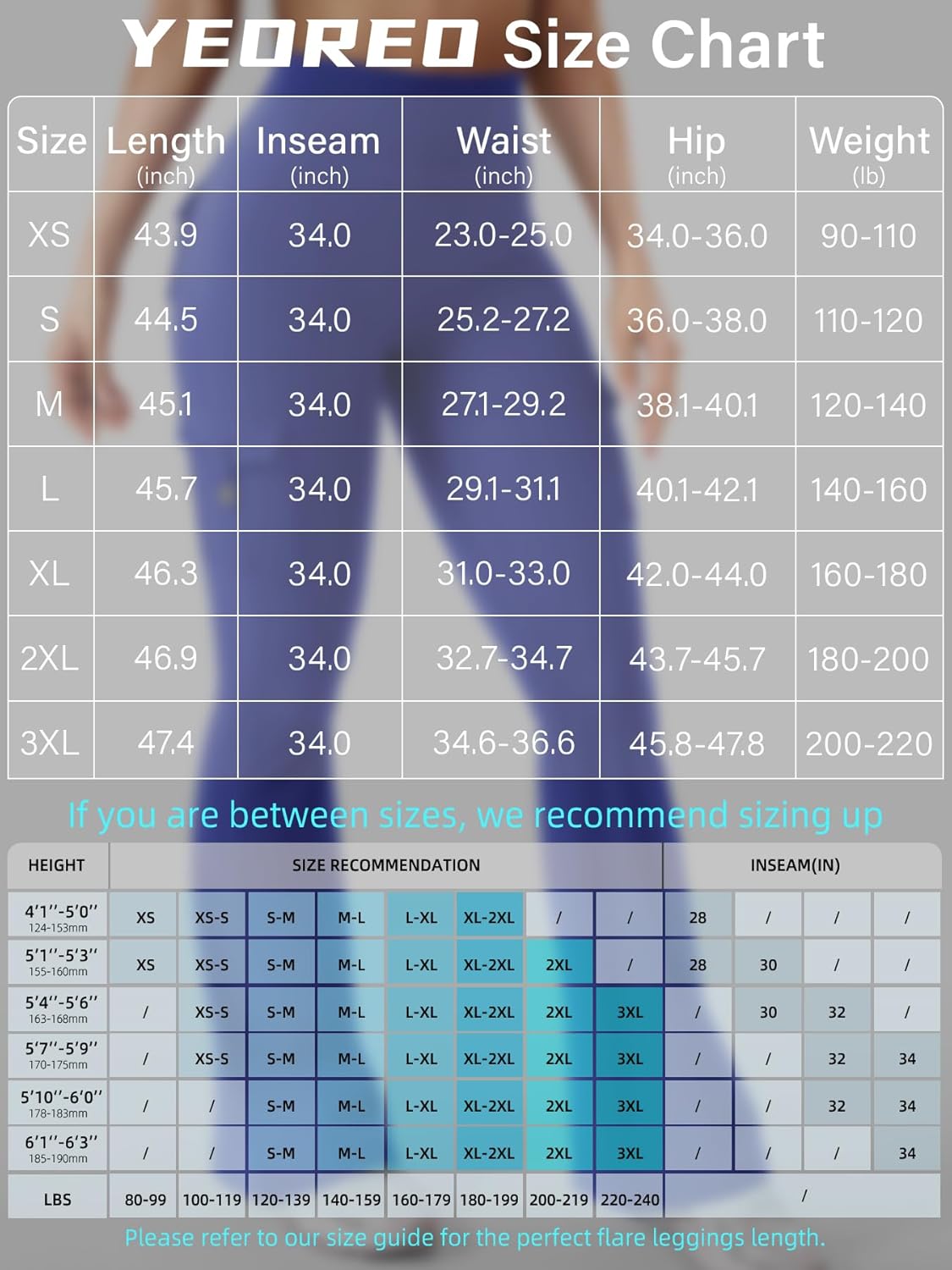 YEOREO CoreFlex Women's High-Waisted Flare Leggings - Hidden Pockets, No Front Seam, Perfect for Gym & Yoga
