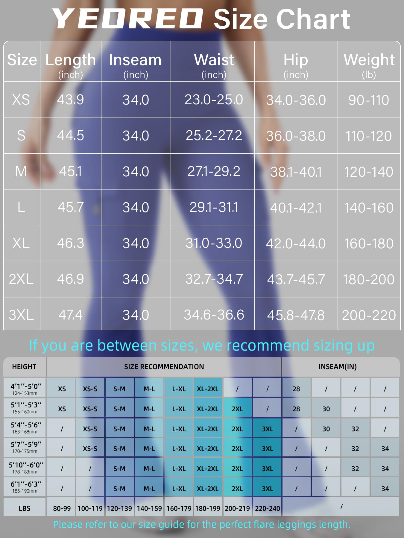 YEOREO CoreFlex Women Workout Flare Leggings with Pockets Hidden Scrunch Cargo Gym Yoga No Front Seam Leggings Dazzling Blue XXL